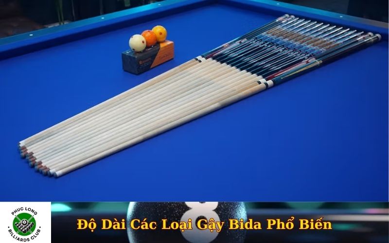 Độ Dài Các Loại Gậy Bida Phổ Biến